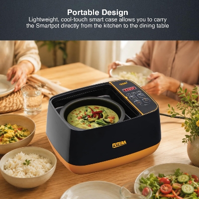 Picture of Futura Smart Pot with Smart App Automatic Rice Cooking Slow Cooking, Sauté, Fry, Steam & Warm Function,100+ Guided Recipes,Portable Table-Top Cooker